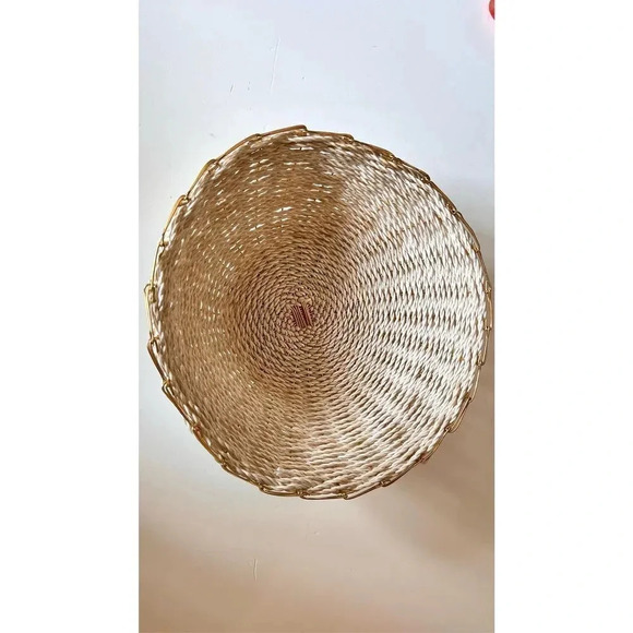 Traditional African Woven Basket Natural 10”x3.5” Decor Handmade - Picture 3 of 9